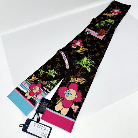 Louis Vuitton Scarf Silk Hollywood NEW Limited Edition 22' Xmas Vivienne Bandeau - Picture 1 of 10